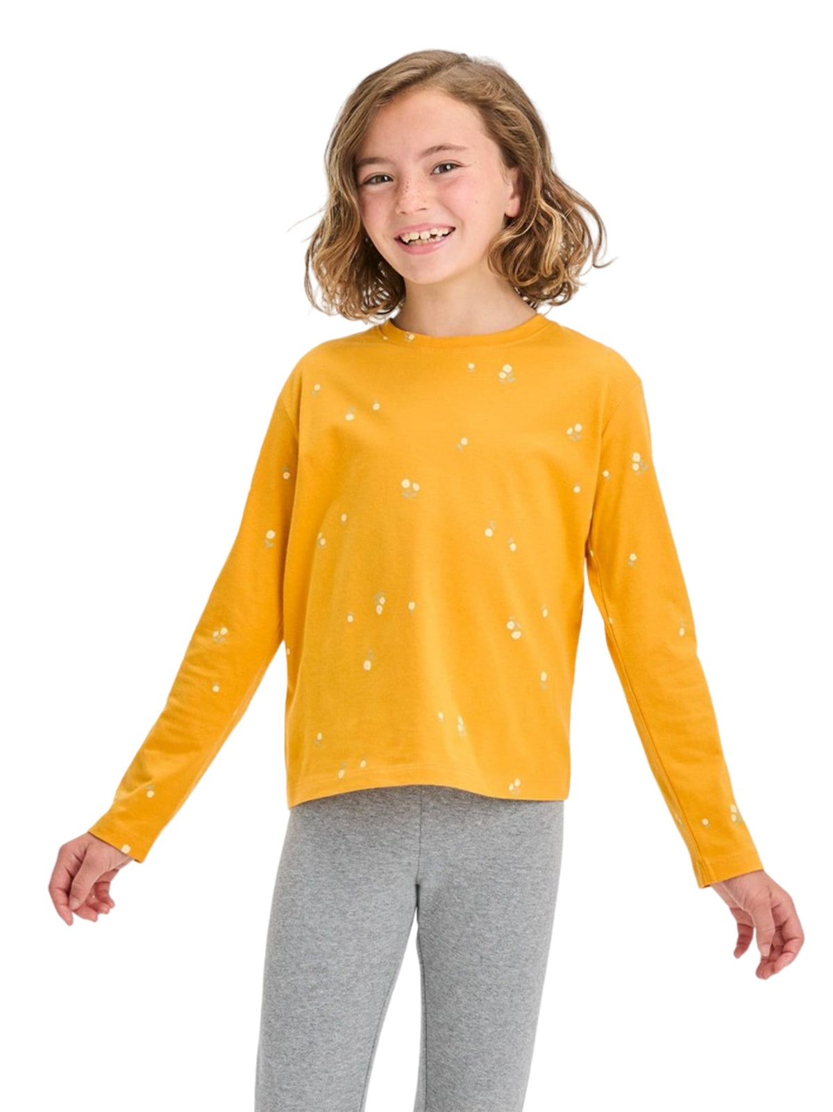 Image for Kids Girl's Floral Printed Top,Yellow