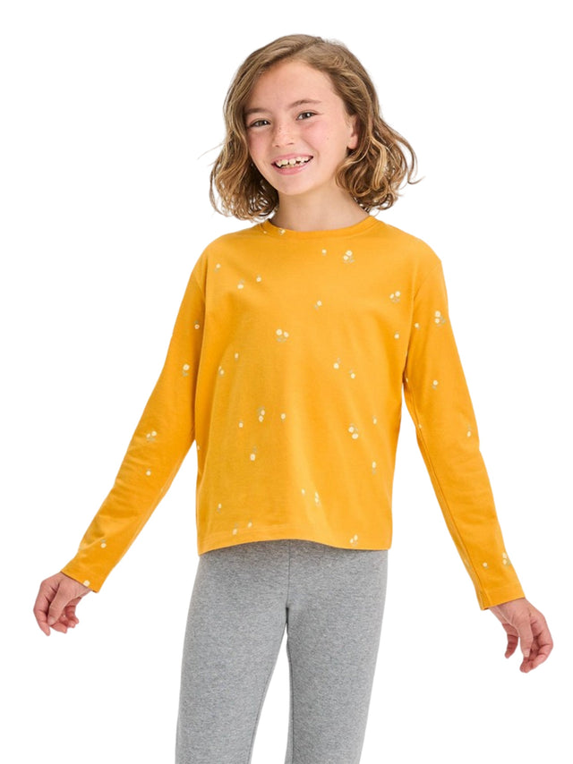 Image for Kids Girl's Floral Printed Top,Yellow