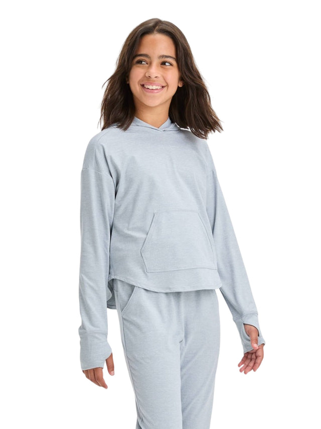 Image for Kids Girl's Plain Solid Hoodie,Grey