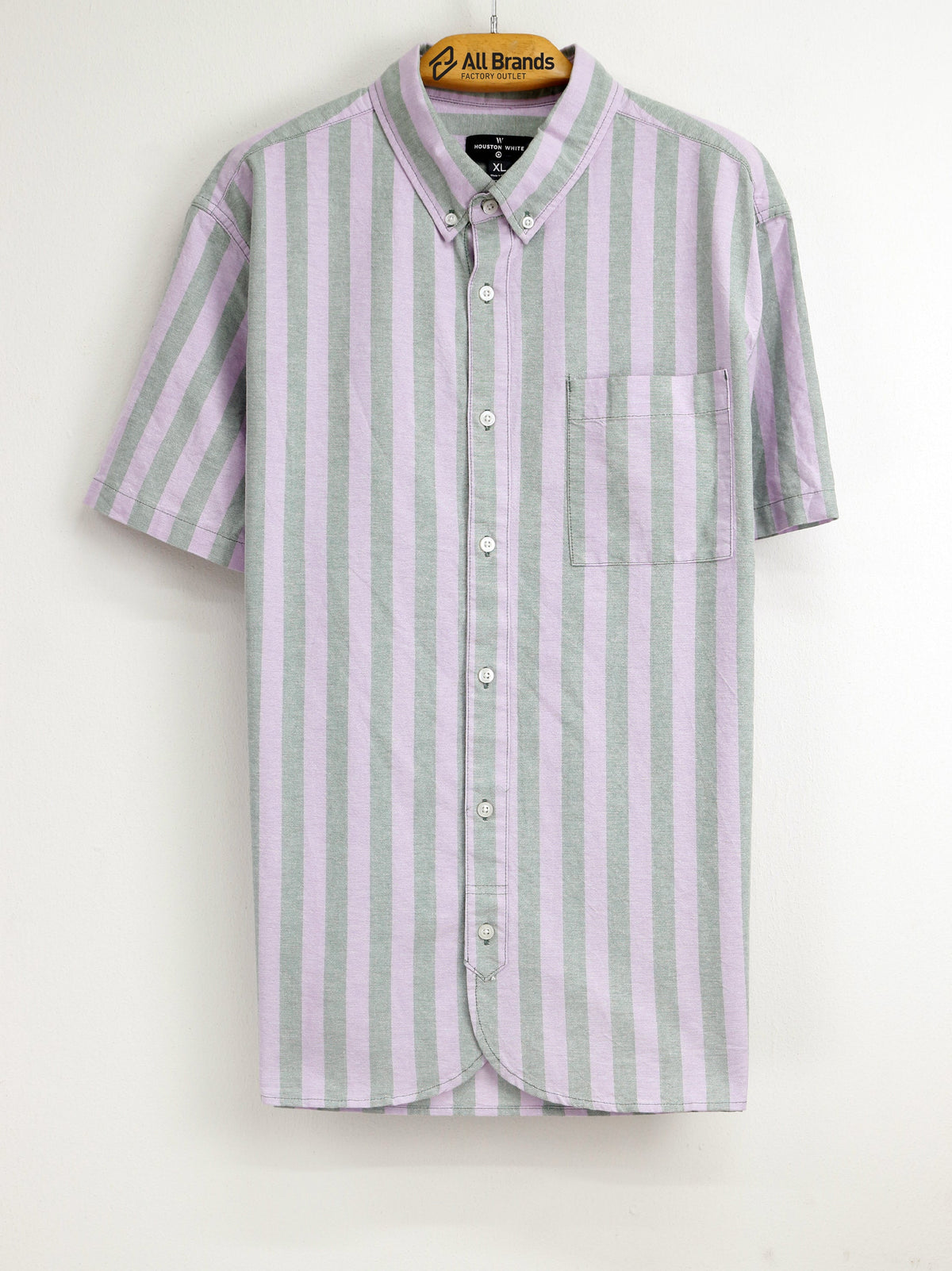 Image for Men's Striped Chemise,Green/Purple