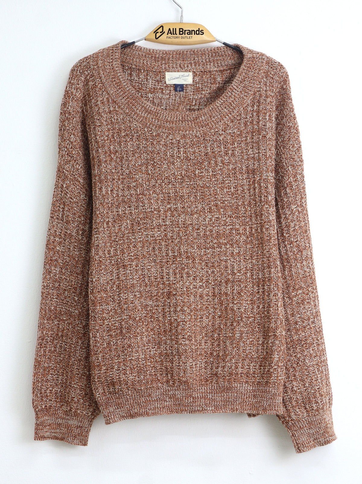Image for Women's Textured Sweater,Brown/white