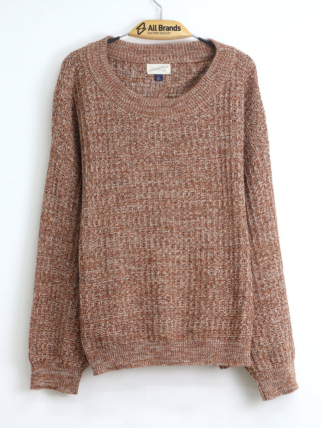 Image for Women's Textured Sweater,Brown/white