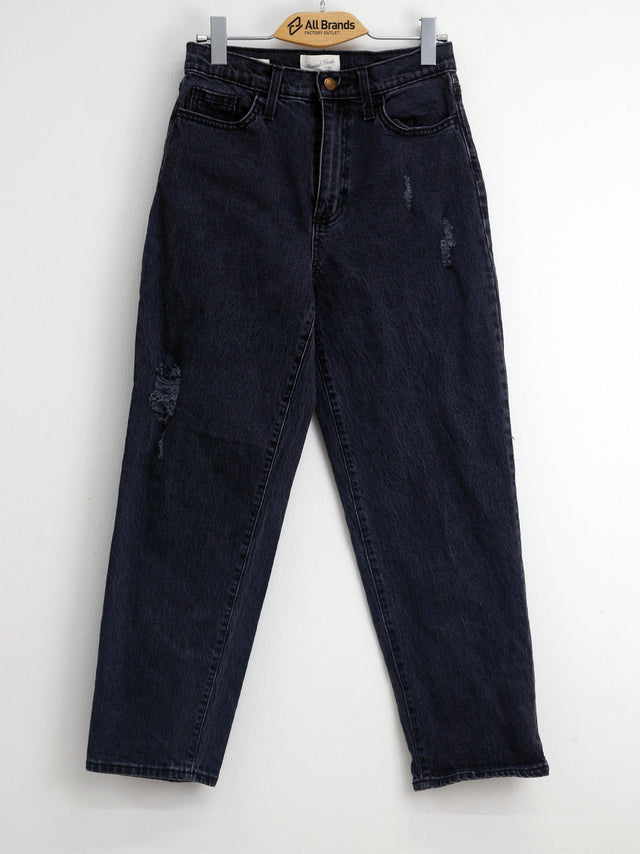 Image for Women's Ripped Washed Jeans,Dark Grey