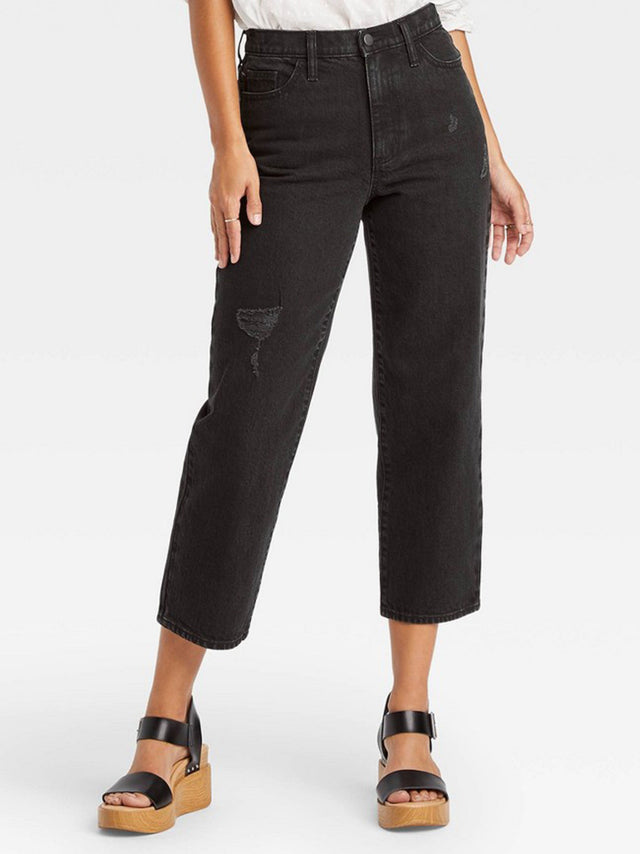 Image for Women's Plain Solid Jeans,Black