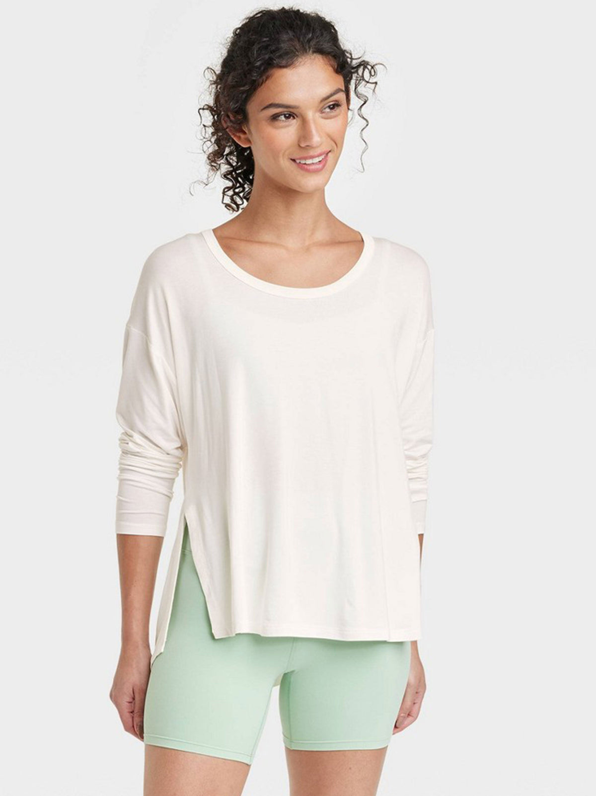 Image for Women's Plain Solid Sport Top,Off Withe