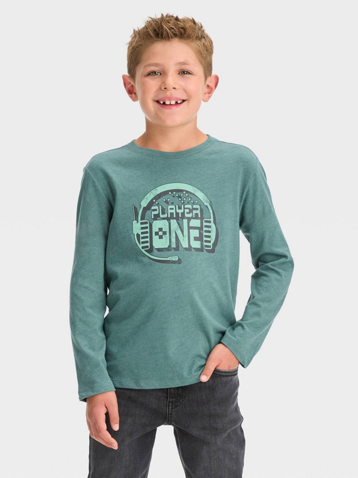 Image for Kids Boy's Graphic Printed Top,Green