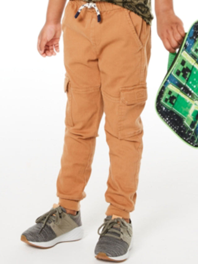 Image for Kids Boy's Plain Solid Cargo Pant,Brown