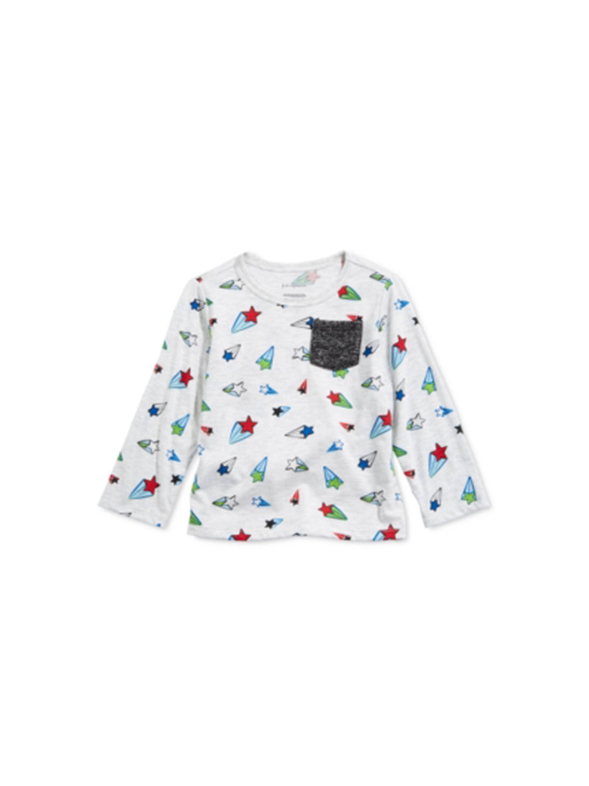 Image for Kids Boy's Star Printed Top,Light Grey