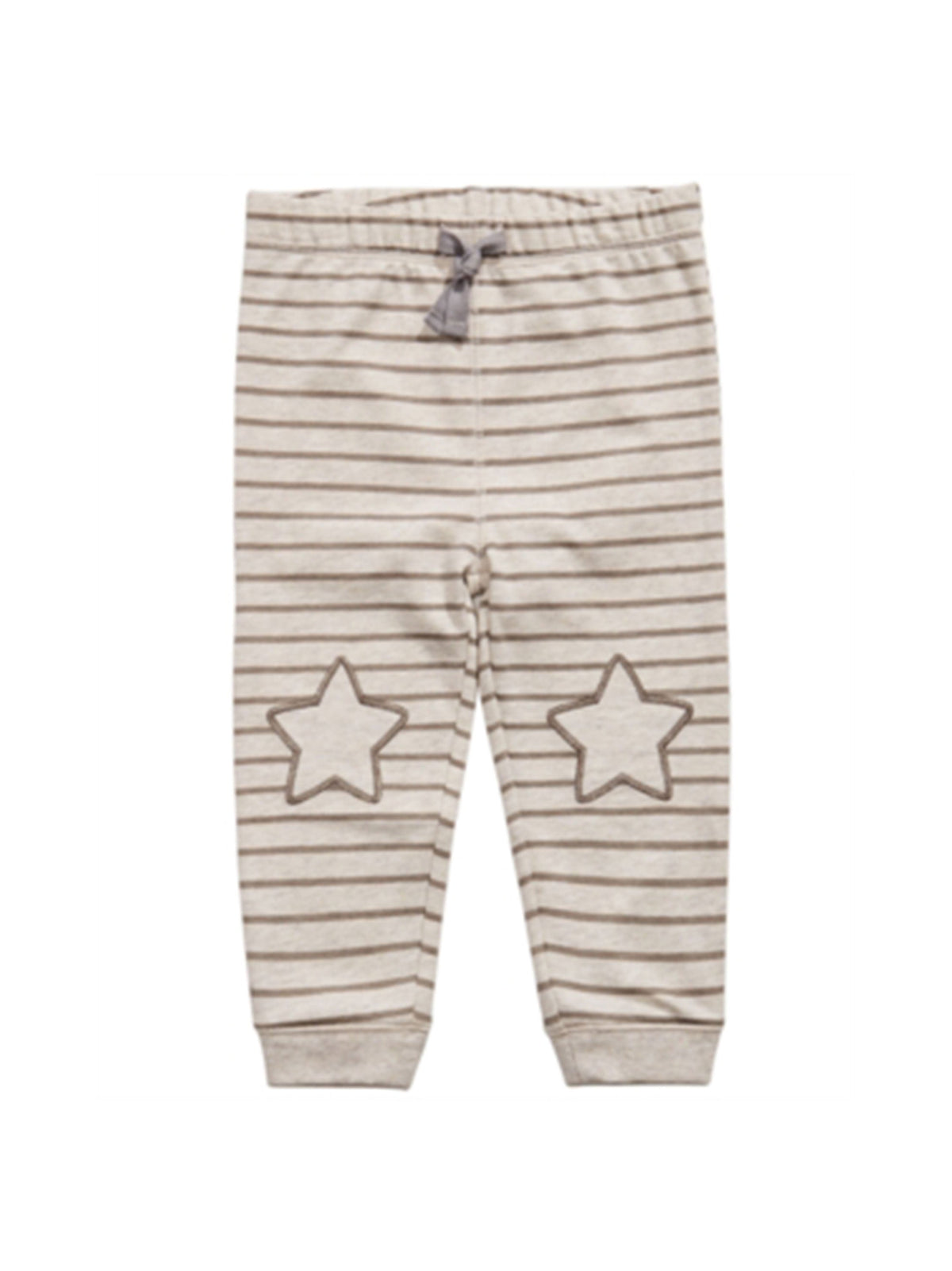 Image for Kids Boy's Star Patched Striped Pant,Light Beige