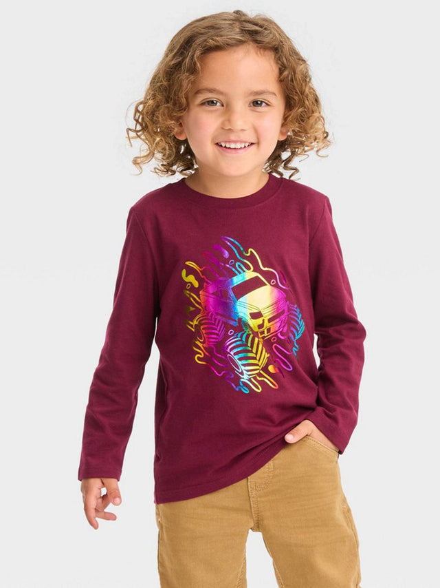 Image for Kids Boy's Graphic Printed Top,Burgundy