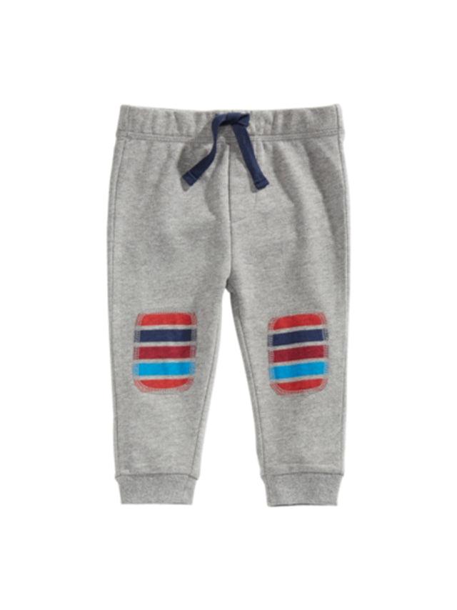 Image for Kids Boy's Striped Patch Joggers,Grey