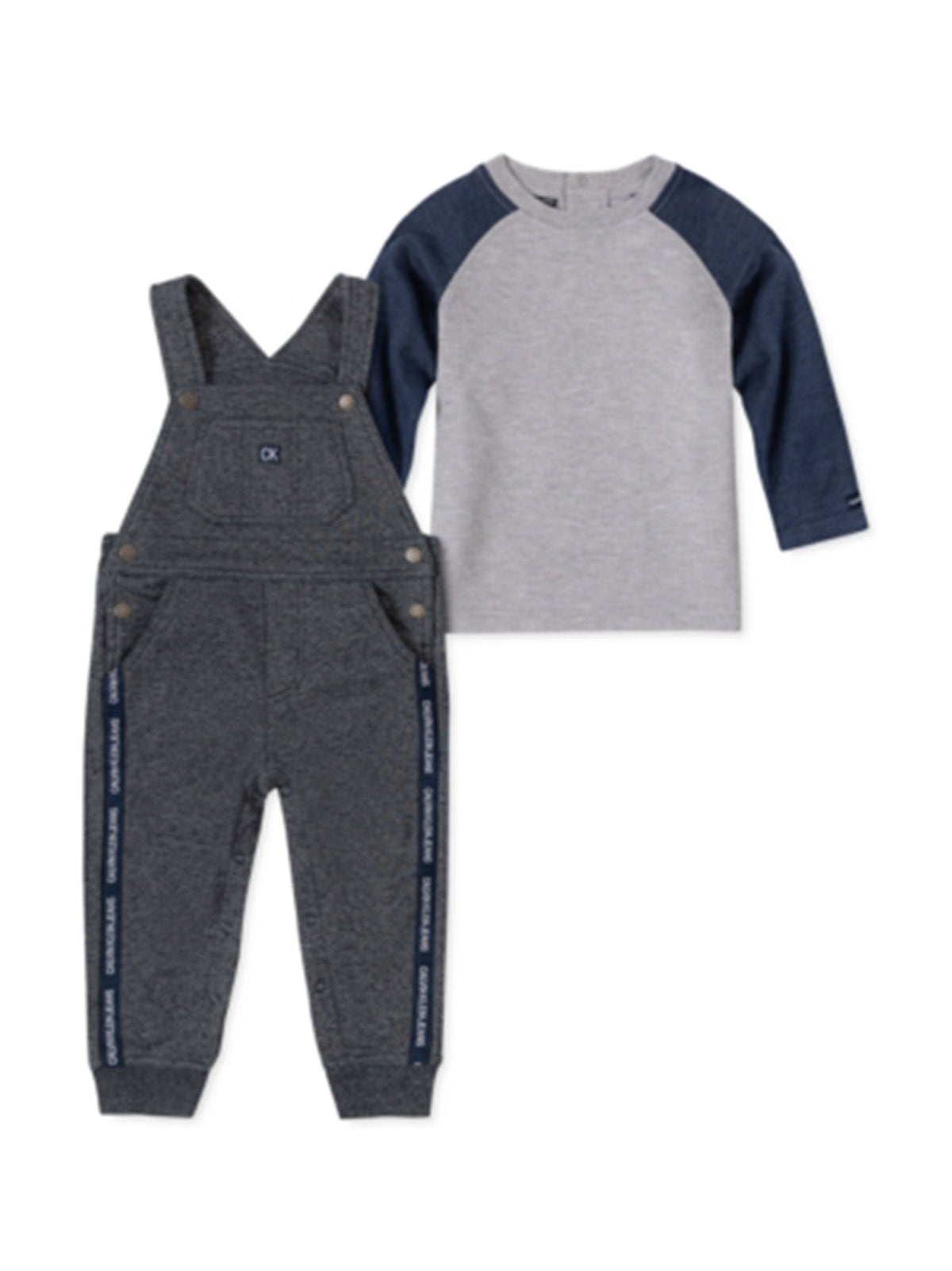 Image for Kids Boy's Brand Logo Embroidered Top & Bottom Set,Navy/Grey