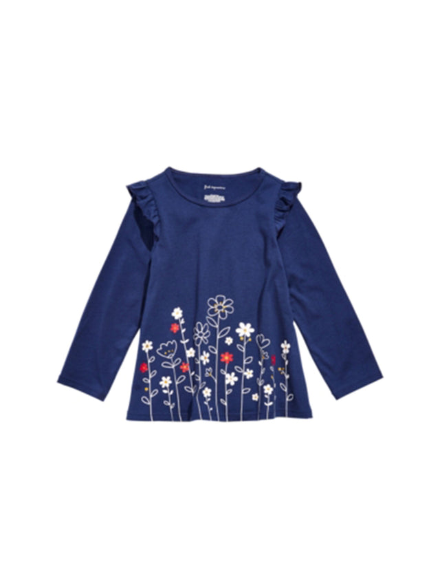 Image for Kids Girl's Floral Printed Tunic Top,Navy