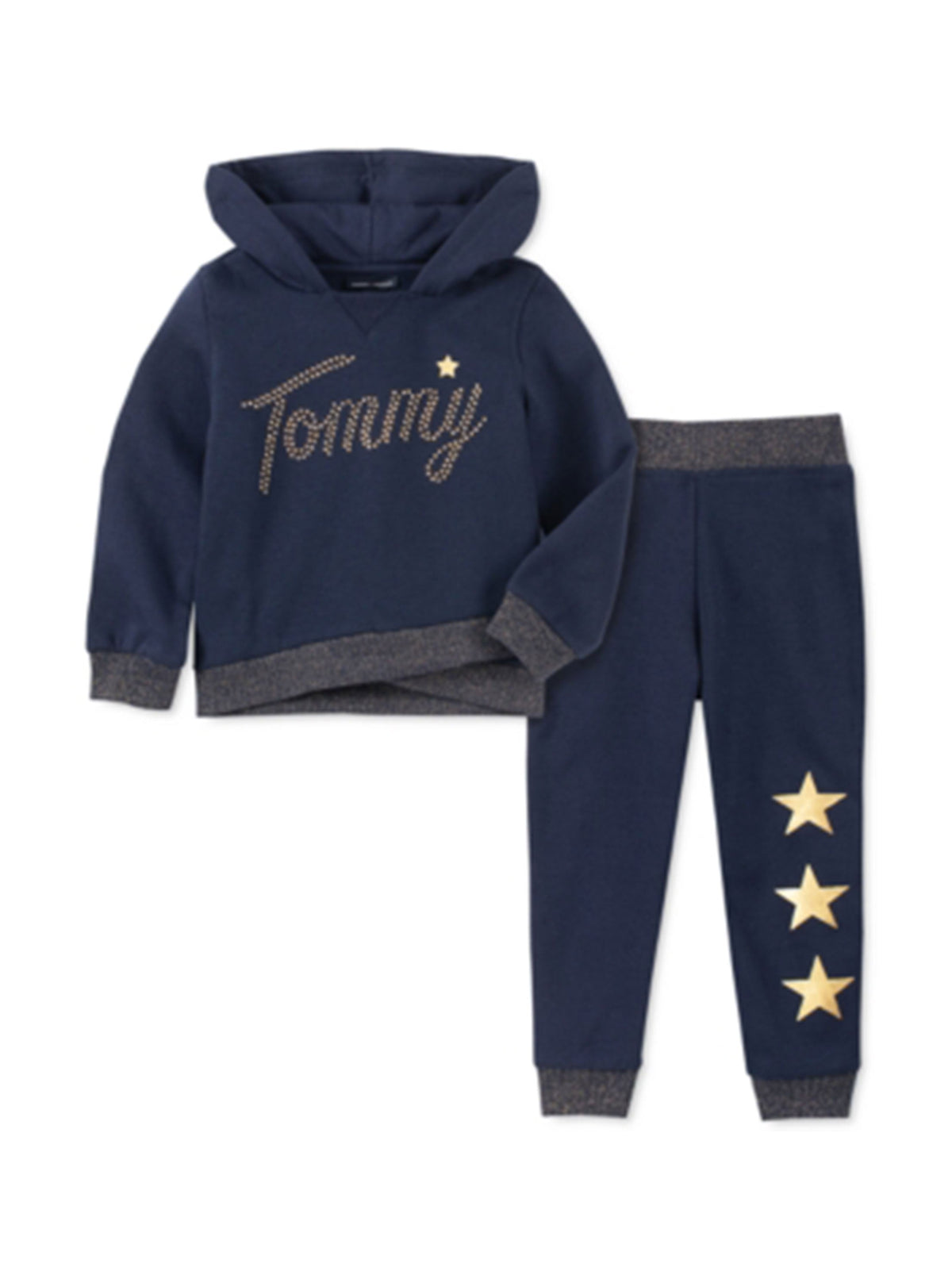 Image for Kids Girl's 2 Pcs Embellished Hoodie & Joggers Set,Navy