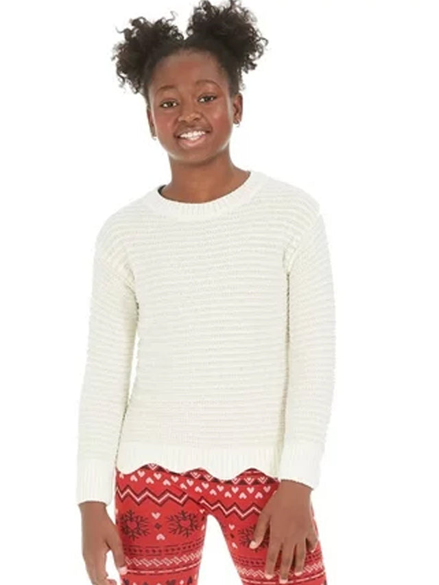 Image for Kids Girl's Metallic Sweater,Cream
