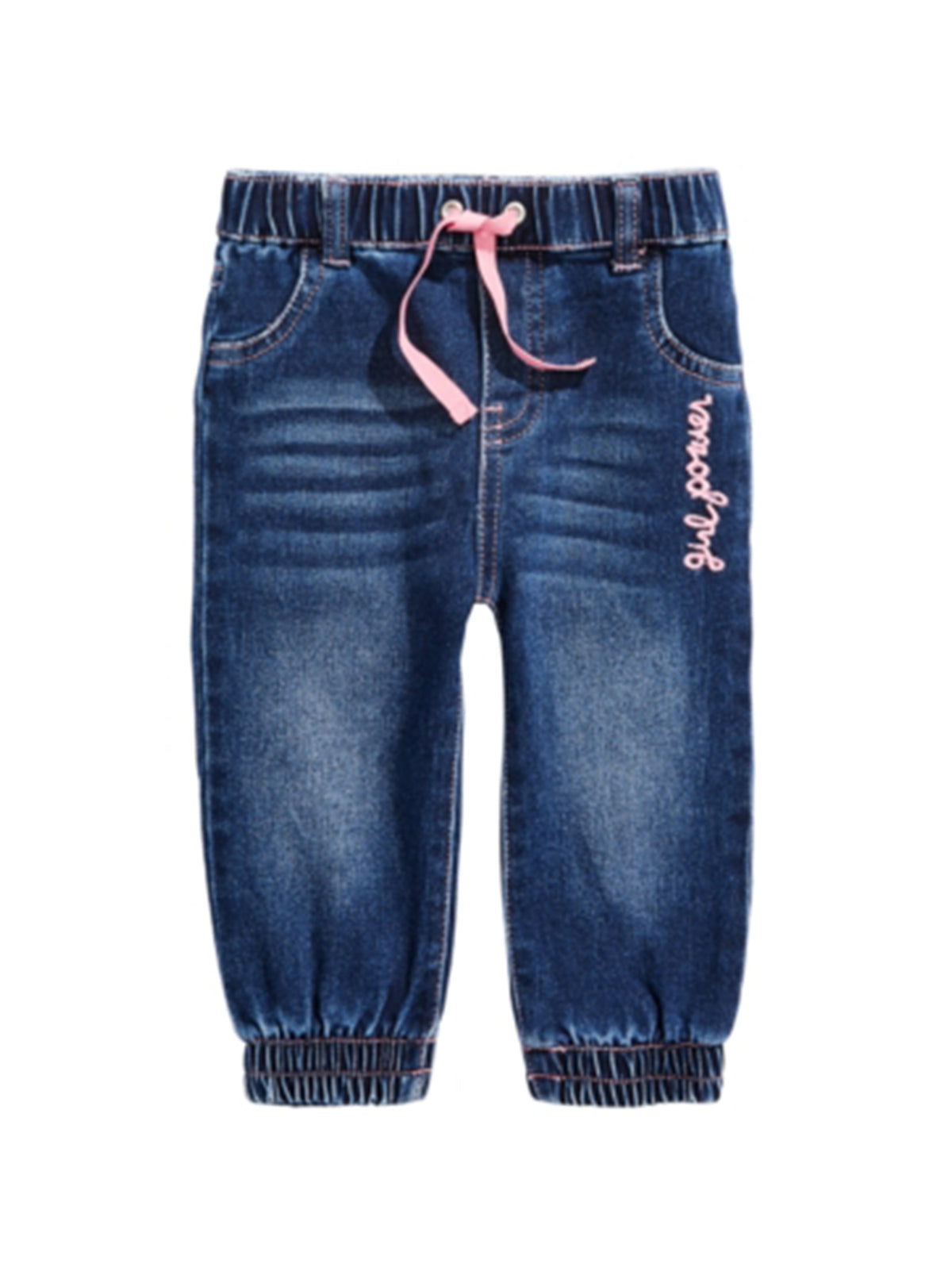 Image for Kids Girl's Graphic Embroidered Washed Jeans,Blue