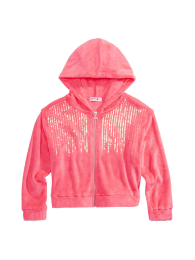 Image for Kids Girl's Sequined Fleece Jacket,Pink