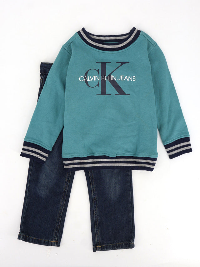 Image for Kids Boy's 2 Pcs Brand Logo Printed Top & Bottom Set,Multi