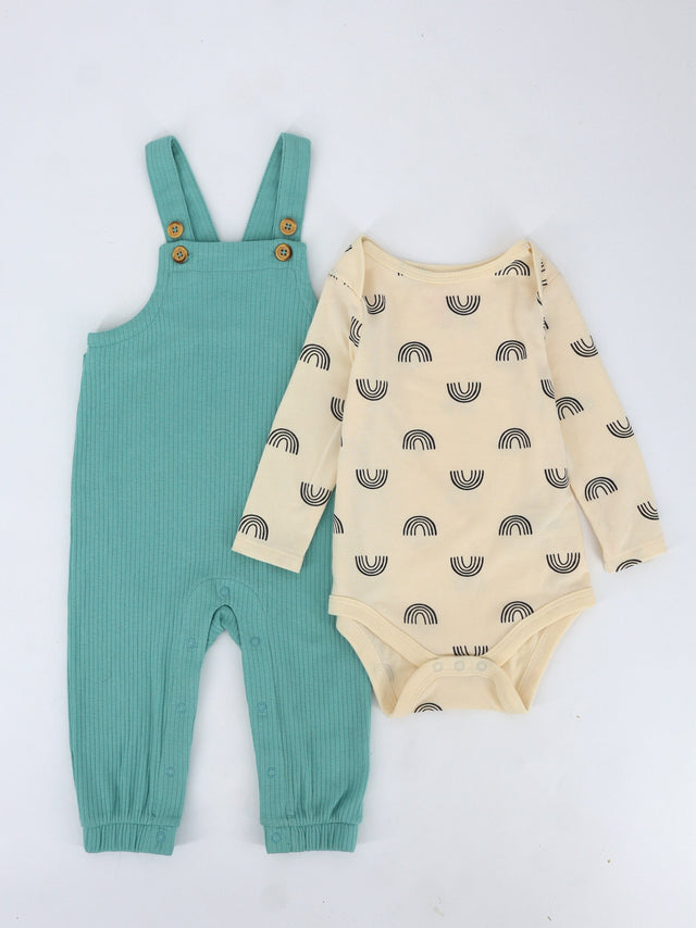 Image for Kids Boy's Graphic Printed Ribbed Jumpsuits Set,Multi