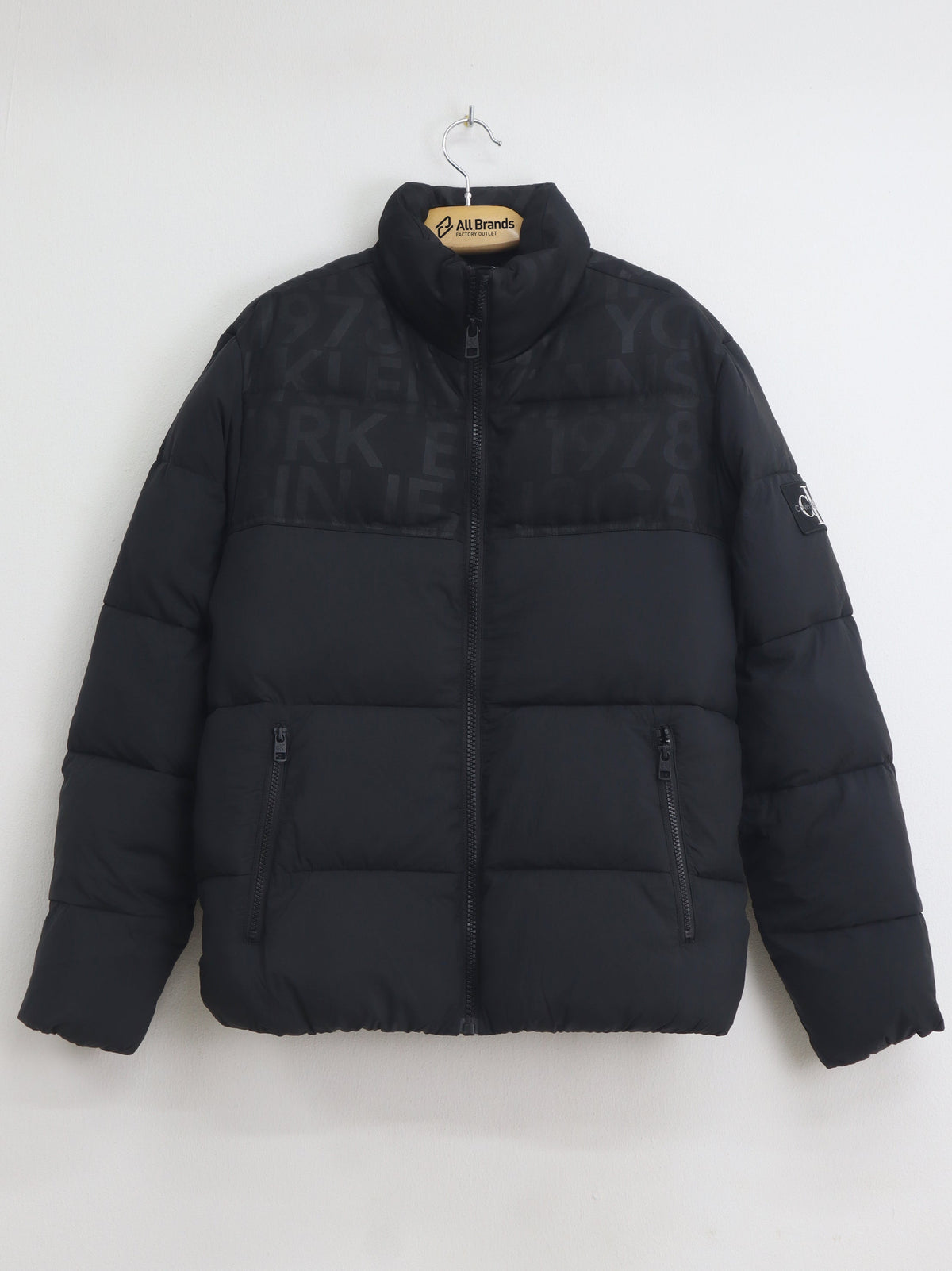 Image for Men's Printed Puffer Jacket,Black