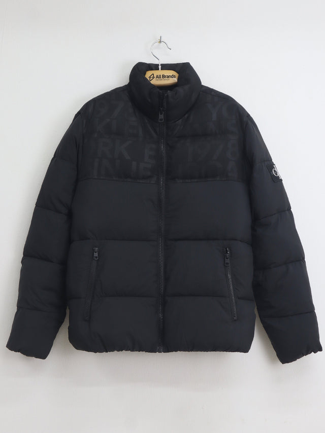 Image for Men's Printed Puffer Jacket,Black
