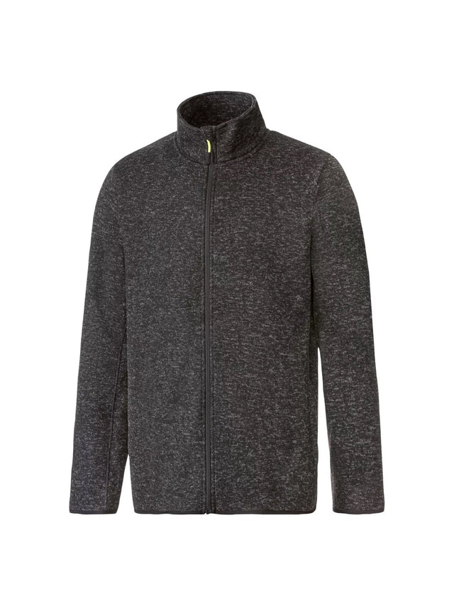 Image for Men's Textured Fleece Jacket,Dark Grey