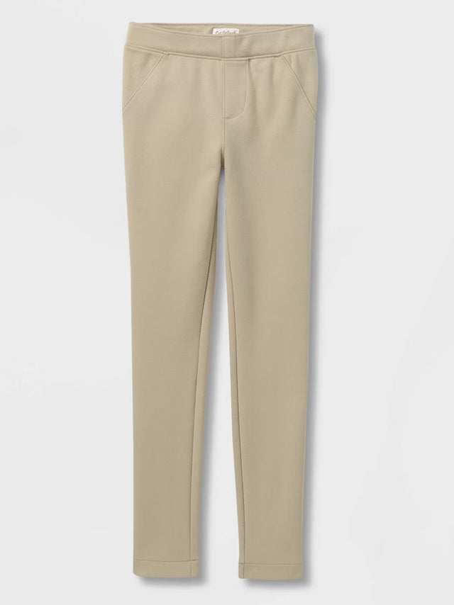 Image for Kids Girl's Plain Jeggings,Light Beige