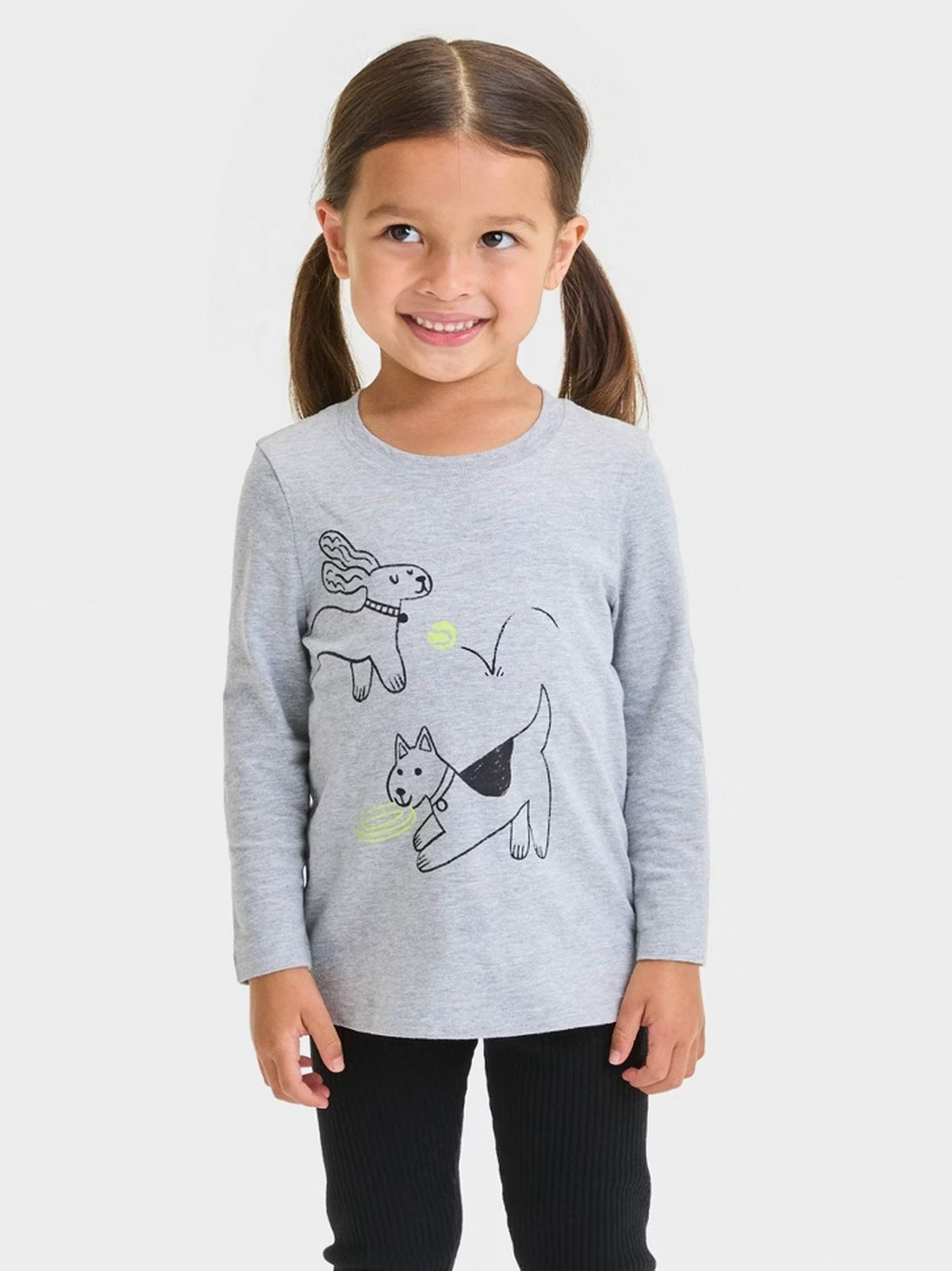 Image for Kids Girl's Graphic Printed Top,Grey