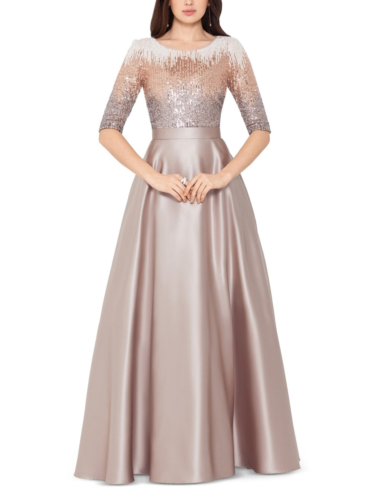 Image for Women's Sequined Maxi Dress,Beige