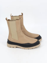Image for Women's Plain Leather Ankle Boots,Beige