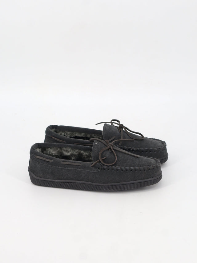 Image for Men's Plain Fleece Mocassins,Grey