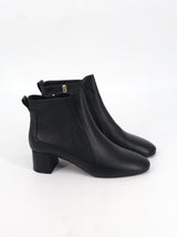 Image for Women's Plain Leather Ankle Boots,Black