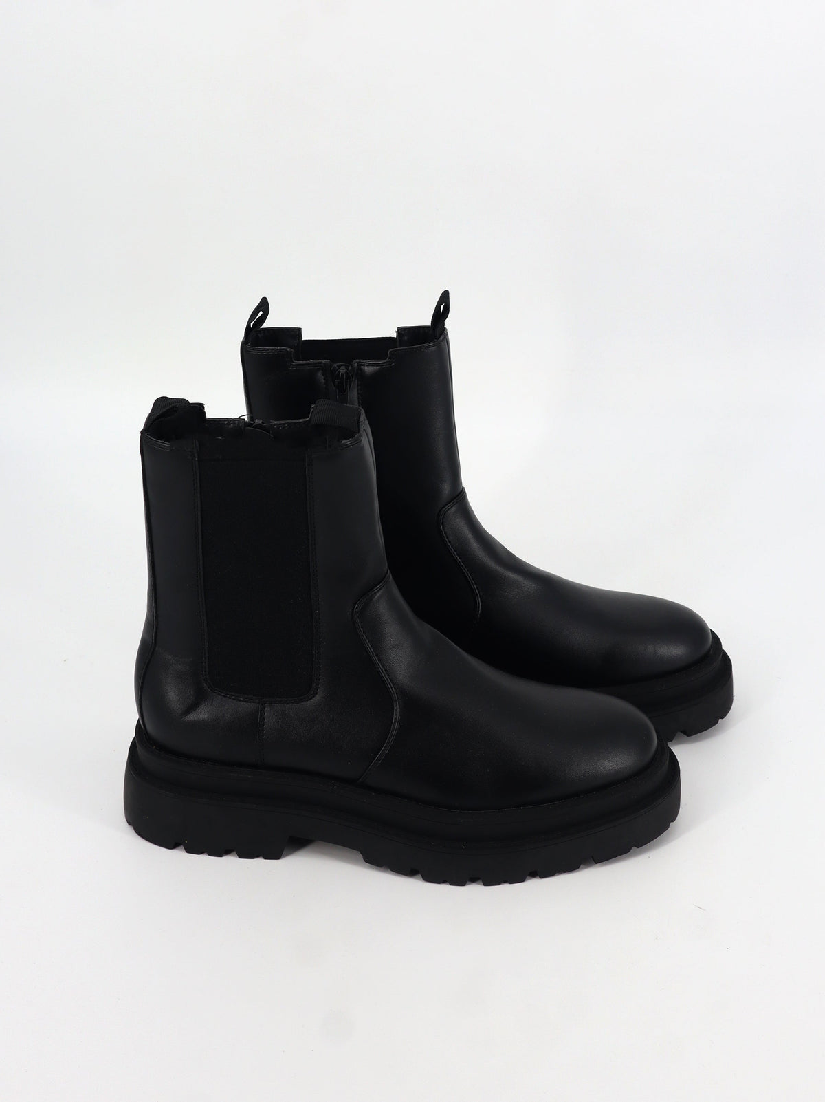 Image for Men's Plain Leather Ankle Boots,Black