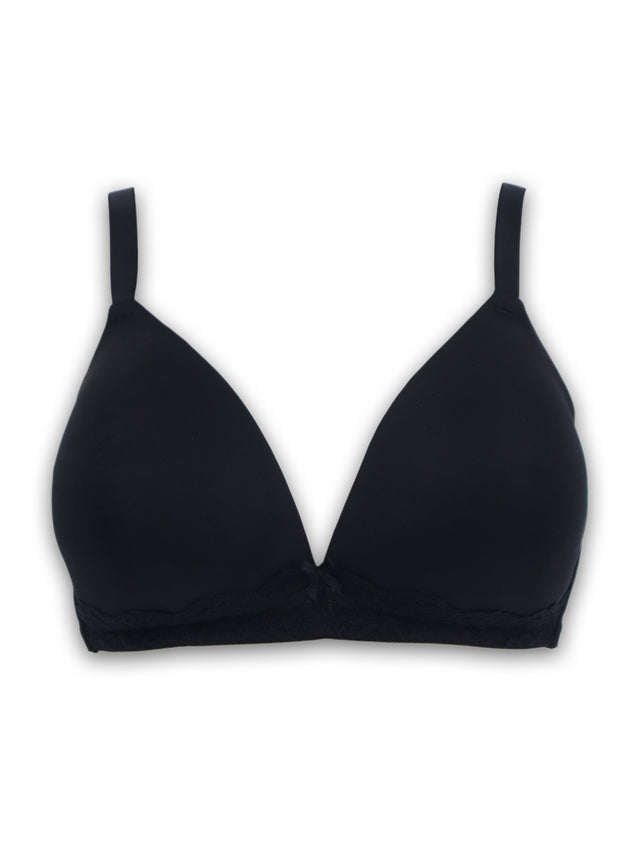 Image for Women's Lace Trim Bra,Black