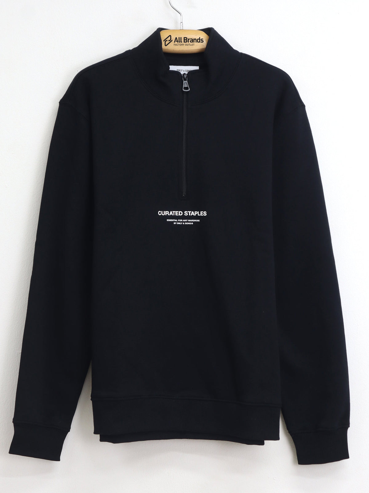 Image for Men's Graphic Printed Half Zip Sweater,Black