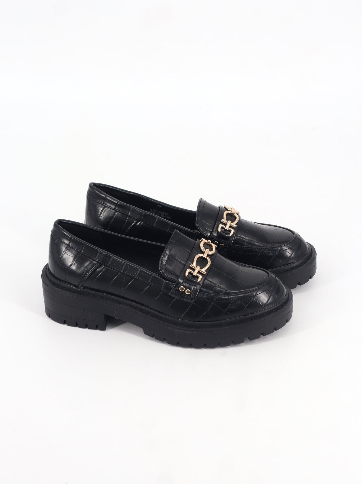 Image for Women's Textured Leather Slip On Shoes,Black