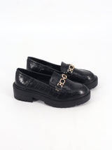Image for Women's Textured Leather Slip On Shoes,Black