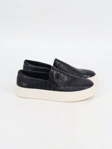 Image for Women's Textured Leather Flat Shoes,Black