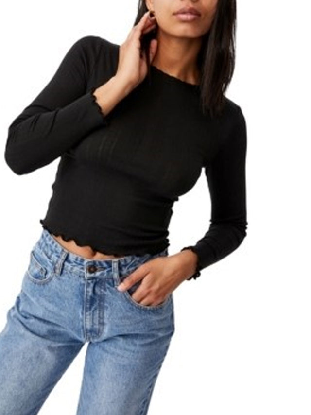 Image for Women's Pointelle Top,Black