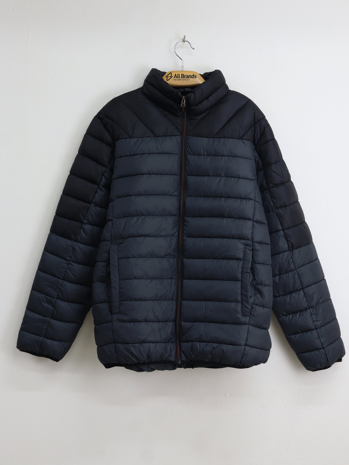 Image for Men's Colorblocked Puffer Jacket,Black/Grey