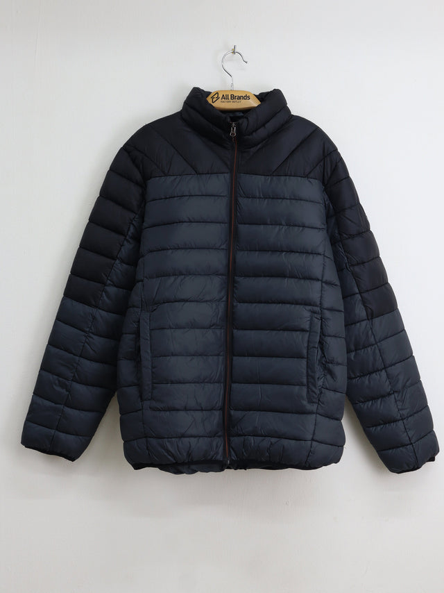 Image for Men's Colorblocked Puffer Jacket,Black/Grey