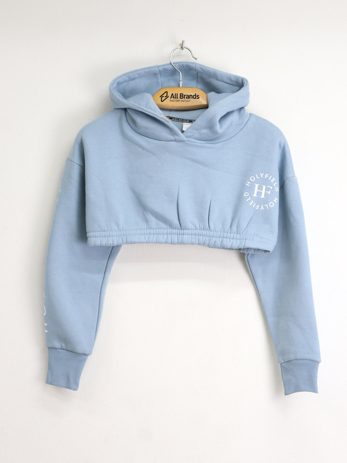 Image for Kids Girl's Brand Logo Printed Cropped Hoodie,Light Blue