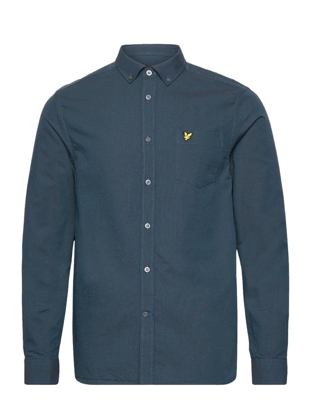 Image for Men's Brand Logo Patched Dress Shirt,Blue