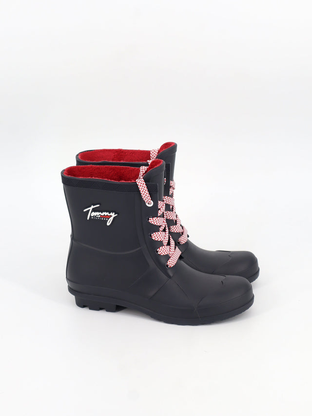 Image for Women's Brand Logo Patched Rain Ankle Boots,Navy