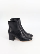 Image for Women's Textured Leather High Heels Ankle Boots,Black
