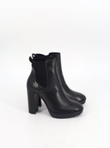 Image for Women's Plain Leather High Heels Ankle Boots,Black