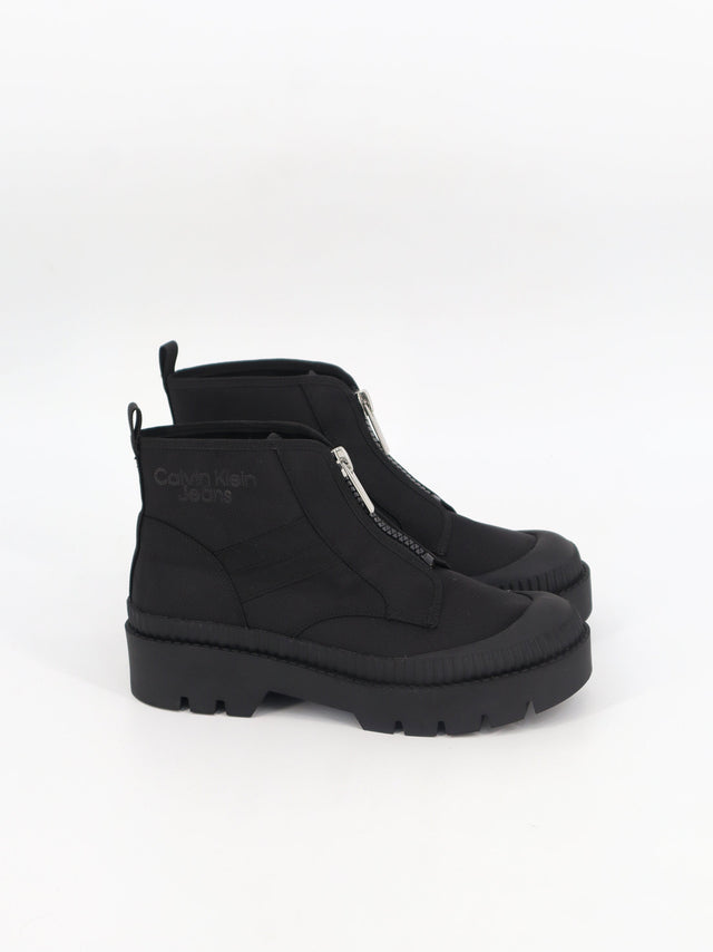 Image for Women's Brand Logo Printed Ankle Boots,Black