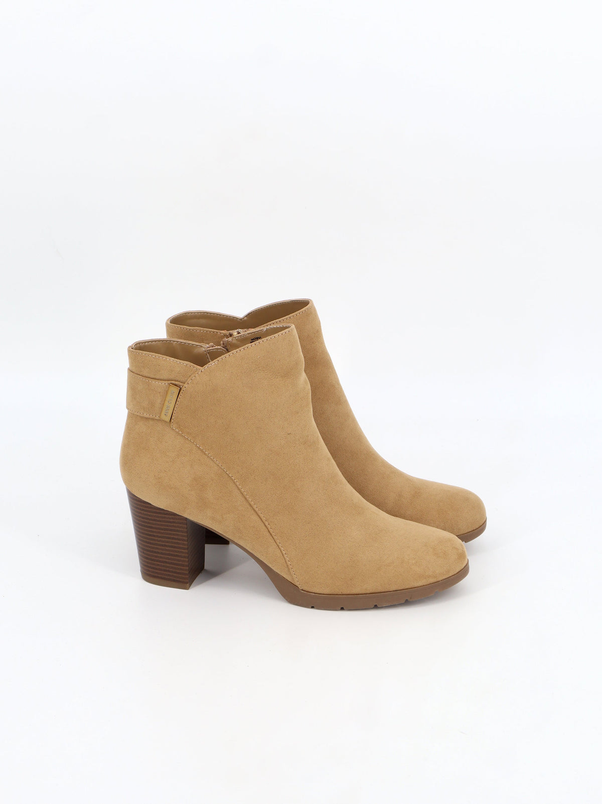 Image for Women's Plain Suede Leather Ankle Boots,Beige