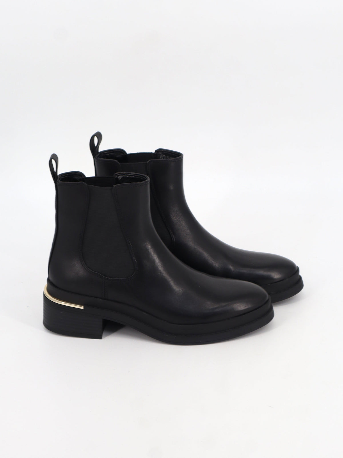 Image for Women's Plain Leather Ankle Boots,Black