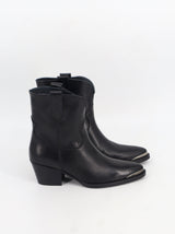 Image for Women's Leather High Heels Ankle Boots,Black